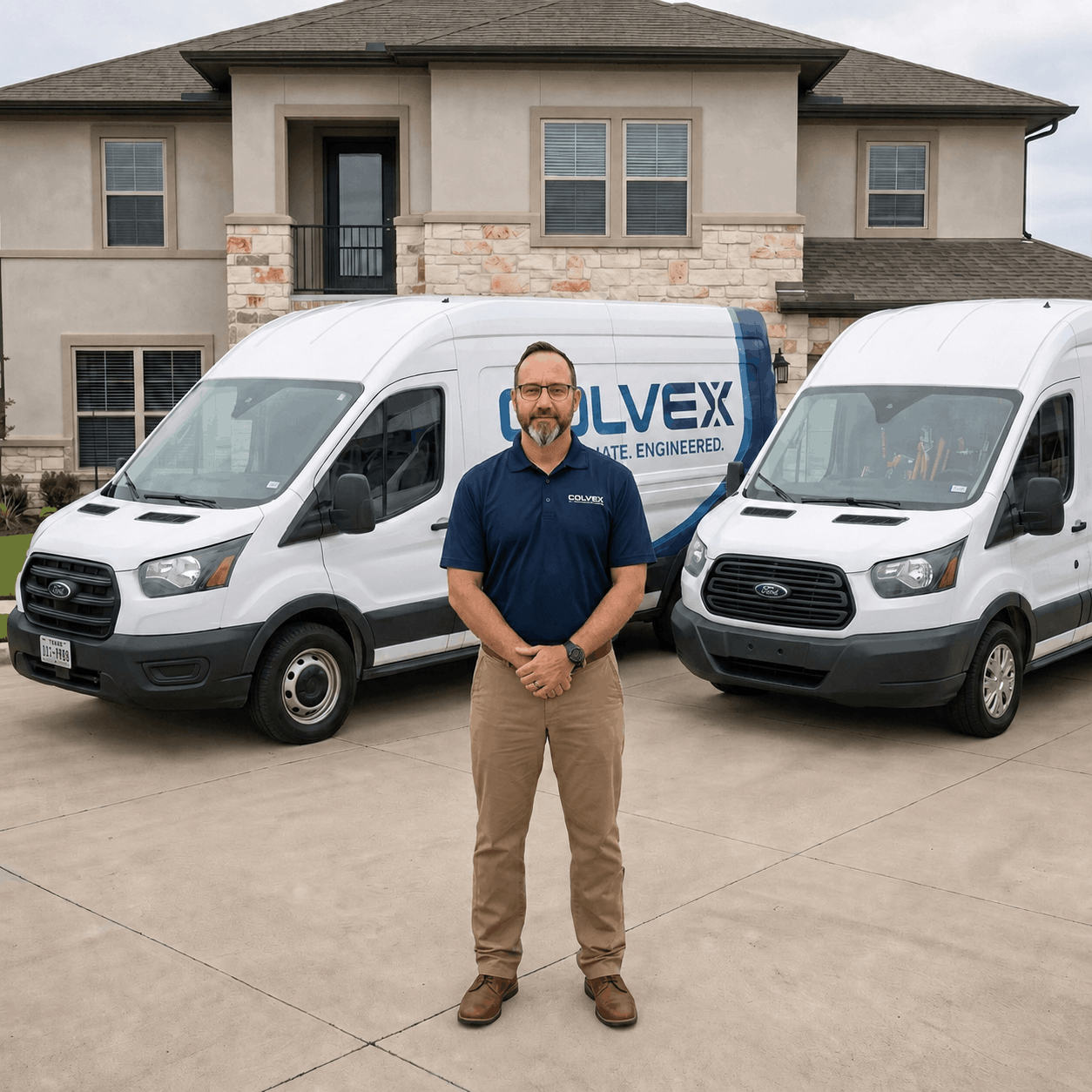 The Colvex team and branded service vans