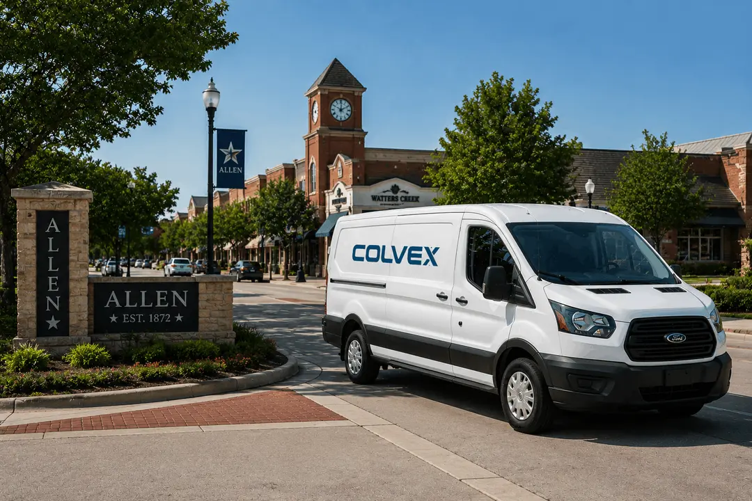 Colvex service van in an Allen neighborhood