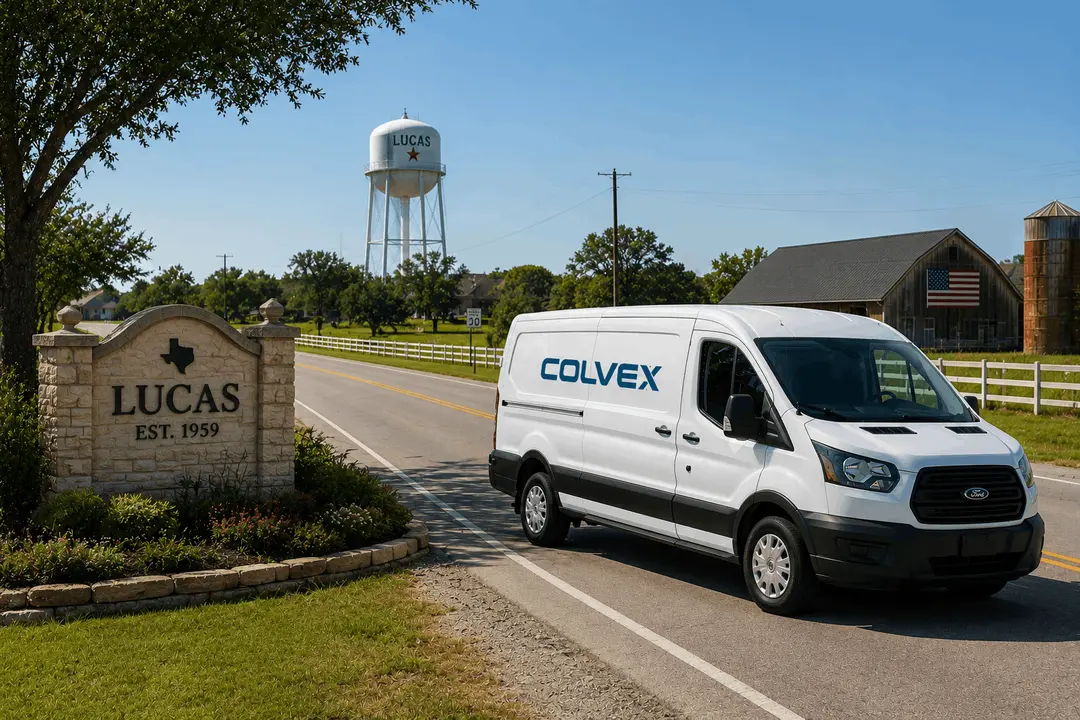 Colvex service van in a Lucas neighborhood